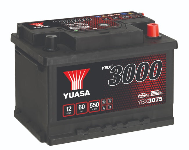 Yuasa YBX3075 - 3075 SMF Car Battery - 4 Year Warranty
