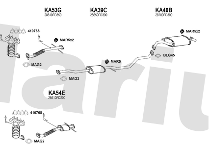 Klarius KA53G - Centre Pipe  - Fits Kia Rio 1.3i,1.5i