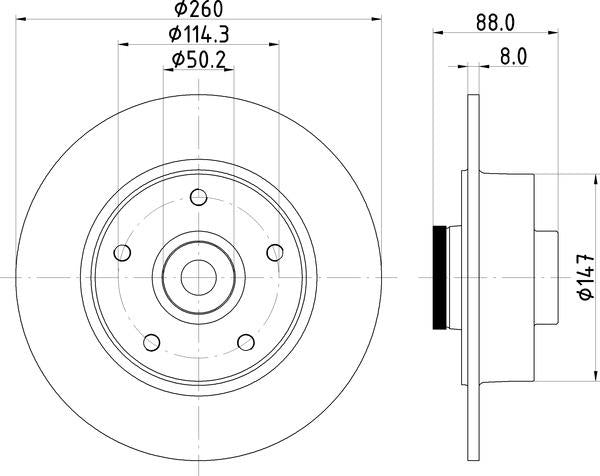 Mintex Brake Discs fits -Renault V290:5 MDC2374 (also fits other vehicles)