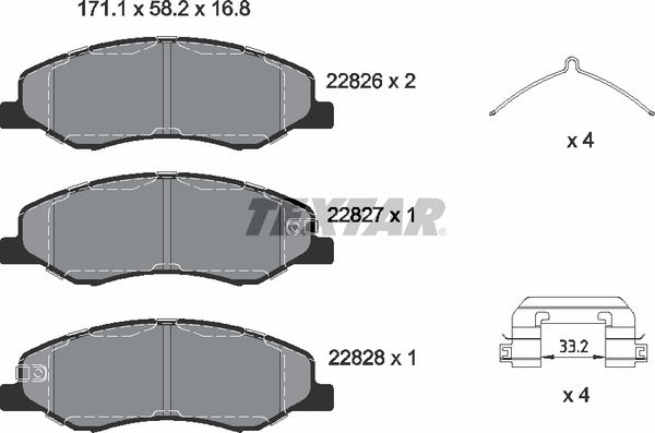 Textar Brake Pad Set - 2282601