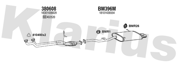Klarius 380608 - Catalyst Incl Frnt Pipe Non Ta  - Fits BMW Z3 2.8i
