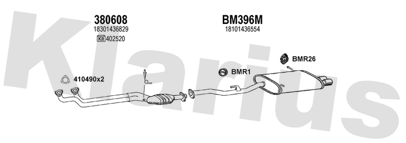 Klarius 380608 - Catalyst Incl Frnt Pipe Non Ta  - Fits BMW Z3 2.8i