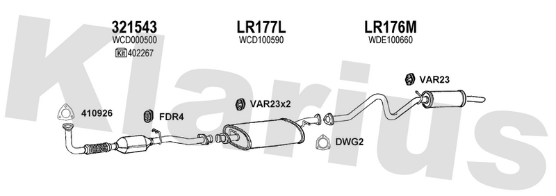 Klarius 321543 - Catalyst Type Approved Withpip  - Fits Land Rover 110 2.5TD
