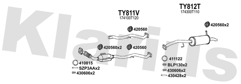 Klarius TY811V - Catalyst Repair Pipe  - Fits Toyota Verso 1.6