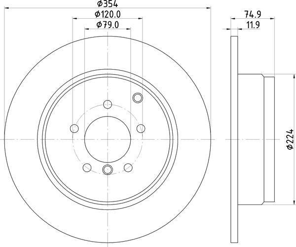 Mintex Brake Discs fits -Land Rover S300:5 MDC1888 (also fits other vehicles)