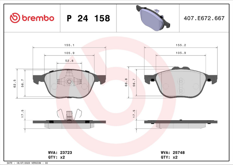 Brembo Brake Pad Set - P24158