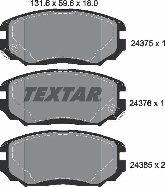 Textar Brake Pad Set - 2437501