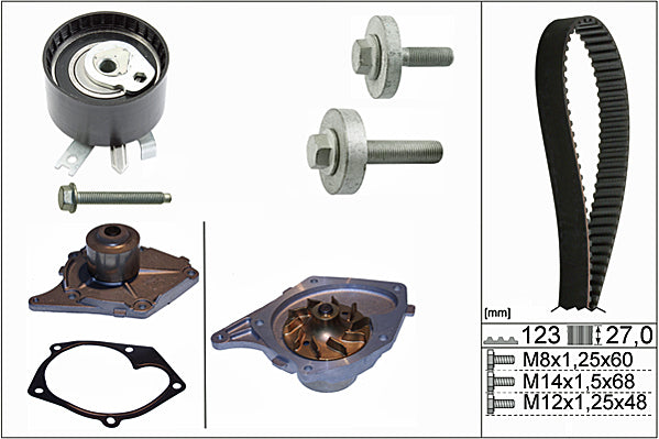 INA Water Pump & Timing Belt Set - Part No - 530019730
