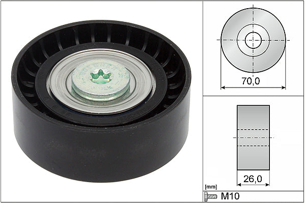 INA Deflection/Guide Pulley - V-Ribbed Belt - Part No - 532043410