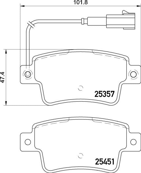 Mintex Brake Pad Set fits -Abarth Fiat MDB3261 (also fits other vehicles)