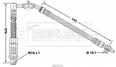 Borg & Beck Brake Hose Part No -BBH6537