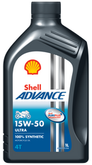 Shell Advance 4T 15W50 Ultra 100% Synthetic Motorcycle Oil - 1 Ltr