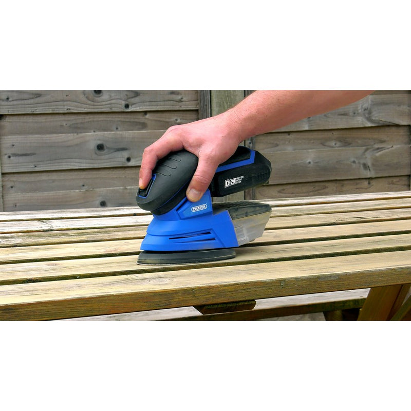 D20 20V Tri-Base Detail Sander, 1 x 2.0Ah Battery, 1 x Charger