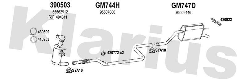 Klarius 390503 - Catalyst & Dpf Combined  - Fits Opel Corsa 1.3CDTi