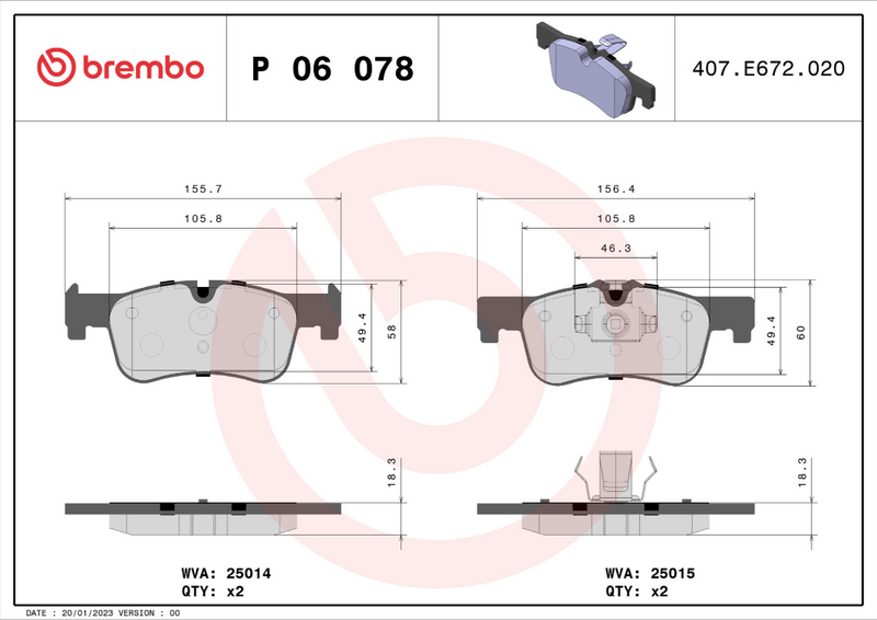 Brembo Brake Pad Set - P06078