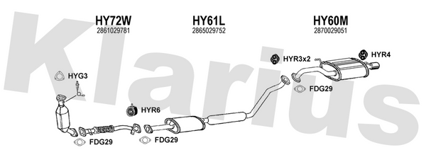 Klarius HY72W - Centre Pipe  - Fits Hyundai Coupe 2.0i