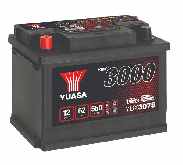 Yuasa YBX3078 - 3078 SMF Car Battery - 4 Year Warranty