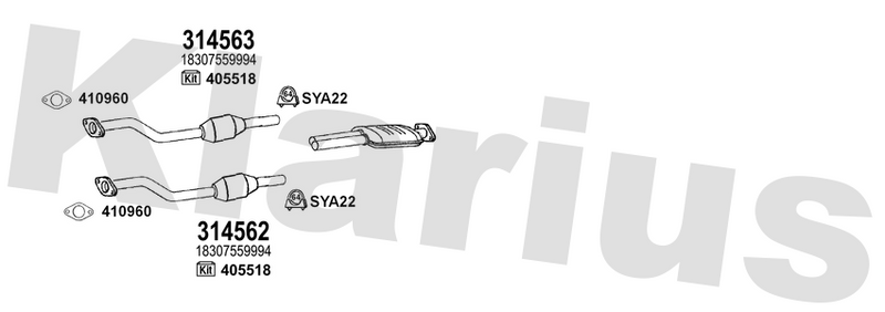 Klarius 314562 - Catalyst Type Approved  - Fits BMW 135i 3.0