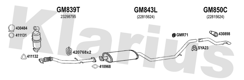 Klarius GM839T - Front Pipe  - Fits Opel Insignia 1.6CDTi