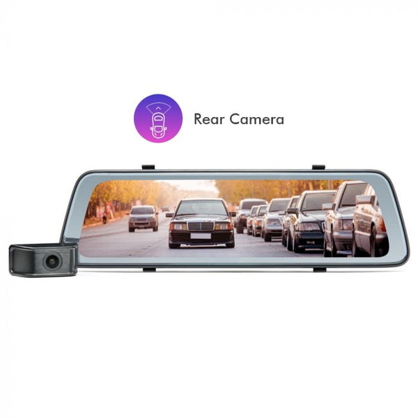 Road Angel Halo View Rear View Mirror and Dash Cam with 10" Touch Screen & Dual Parking Mode - 81400