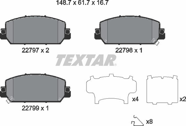 Textar Brake Pad Set - 2279701
