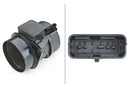 HELLA 8ET 009 142-131 Air Mass Sensor - 6-pin connector - Pipe-neck
