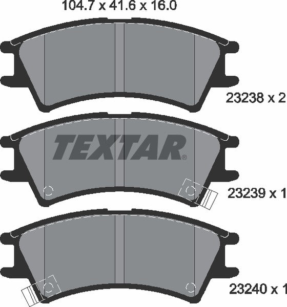 Textar Brake Pad Set - 2323802