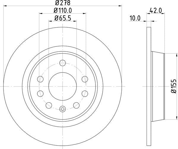Mintex Brake Discs fits -Opel Vauxhall V290:6 MDC2037 (also fits other vehicles)