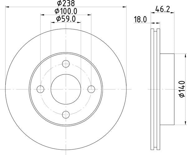 Mintex Brake Discs fits -Nissan V306:6 MDC1508 (also fits other vehicles)