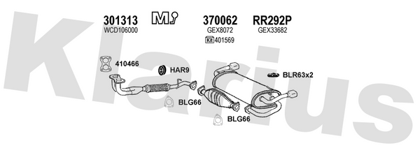 Klarius 301313 - Front Pipe For Cat  - Fits Rover MGF 1.6,1.8i