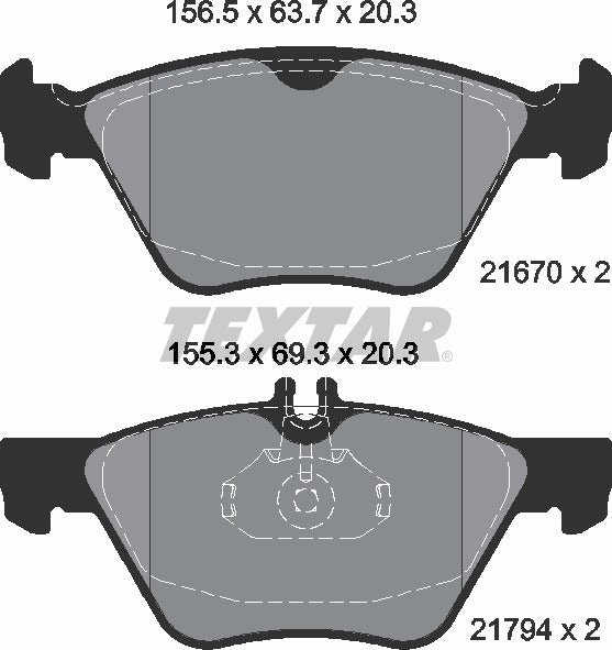 Textar Brake Pad Set - 2167001