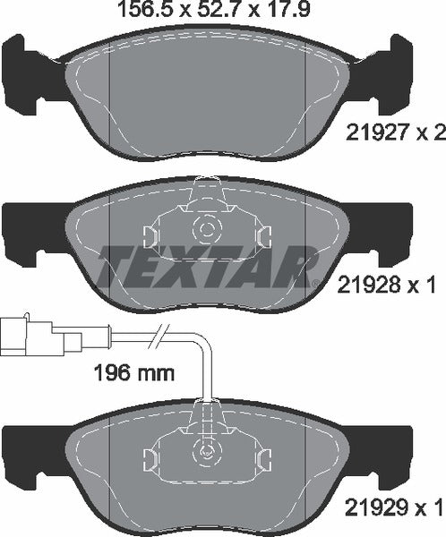 Textar Brake Pad Set - 2192701