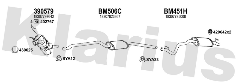 Klarius 390579 - Catalyst & Dpf Combined  - Fits BMW 118 D 2.0d