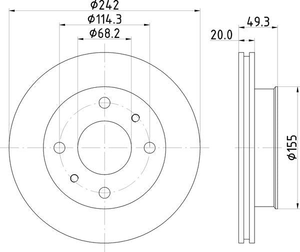 Mintex Brake Discs fits -Nissan V257:4 MDC583 (also fits other vehicles)