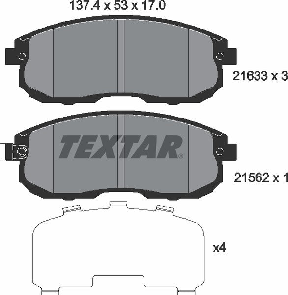 Textar Brake Pad Set - 2163301