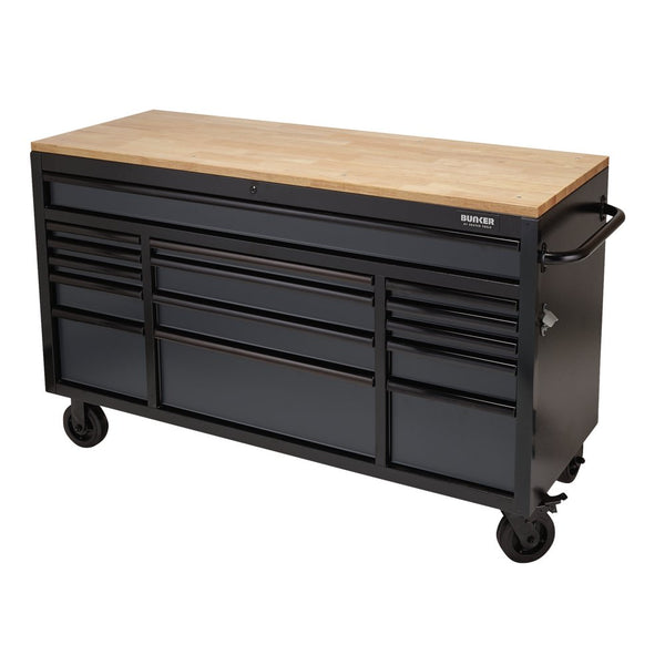 Draper 61" 15 Drawer Trolley Grey - 8238
