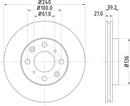 Mintex Brake Discs fits -Honda V280:4 MDC1602 (also fits other vehicles)