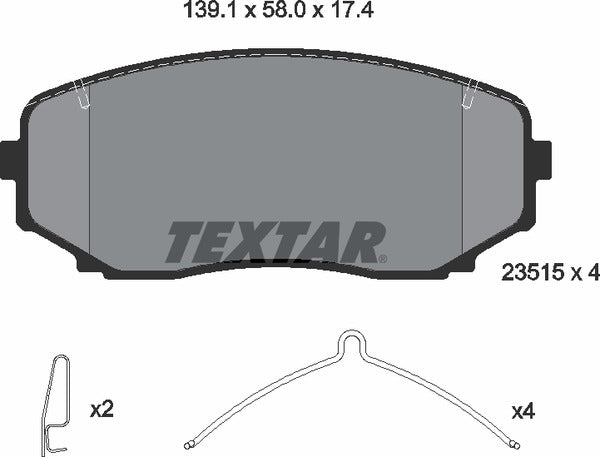 Textar Brake Pad Set - 2351503