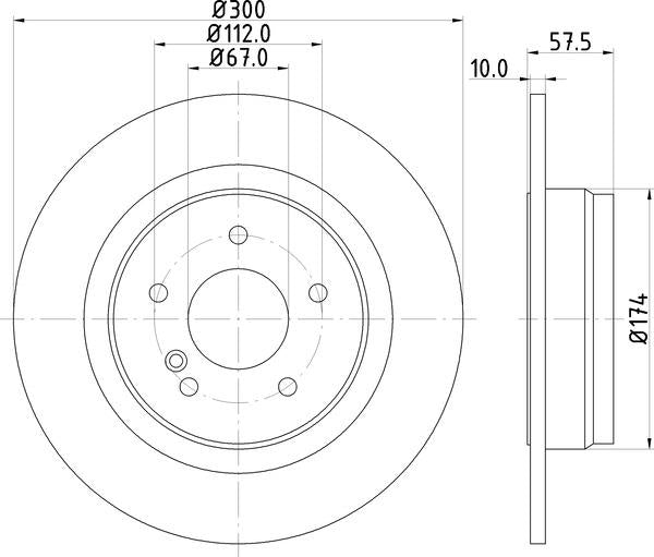 Mintex Brake Discs fits -MercedesBenz S280:5 MDC2025C (also fits other vehicles)
