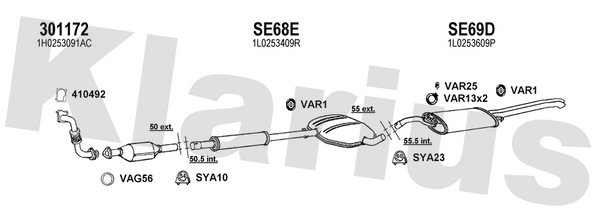 Klarius 301172 - Front Pipe For Cat  - Fits Seat Cordoba 1.9TDi