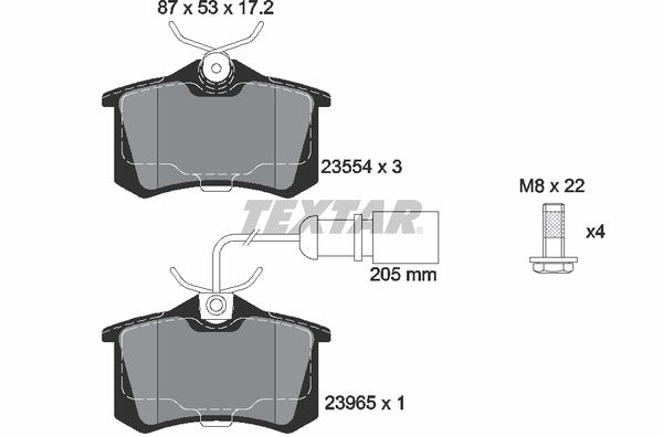 Ford Seat VW, Brake Pad Set - Textar 2355403