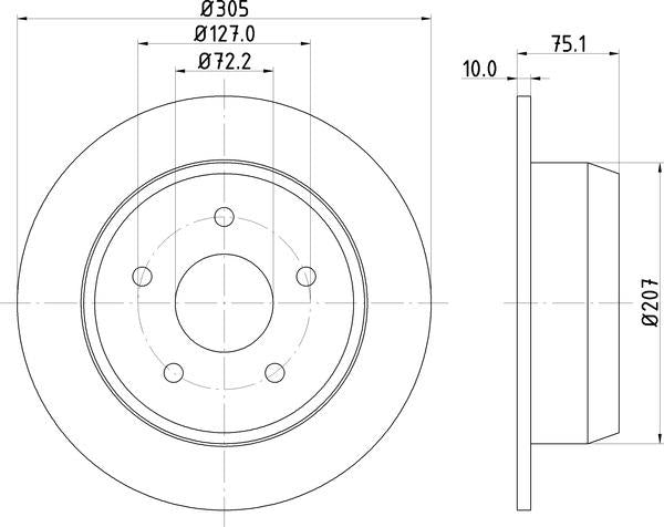 Mintex Brake Discs fits -Jeep S305:5 MDC1489 (also fits other vehicles)