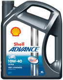 Shell Advance 4T Ultra 10W40 Synthetic 4 Stroke Motorcycle engine oil [Pure Plus] - 4Ltr engine oil