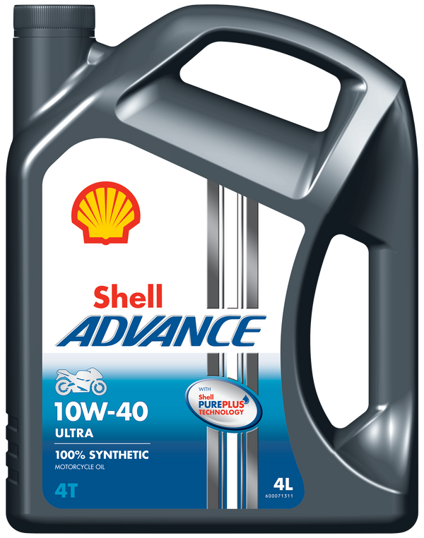 Shell Advance 4T Ultra 10W40 Synthetic 4 Stroke Motorcycle engine oil [Pure Plus] - 4Ltr engine oil