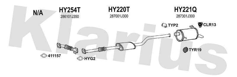 Klarius HY254T - Front Pipe  - Fits Hyundai i20 1.4