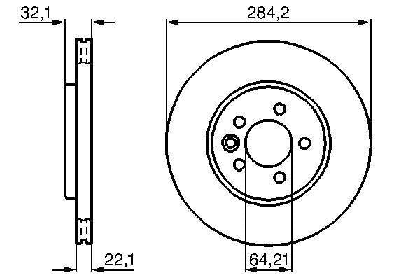 Bosch Brake Disc Pair Part No - 0986478314
