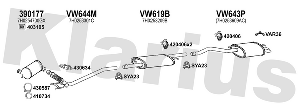 Klarius 390177 - Catalyst & Dpf Combined  - Fits Volkswagen Transporter T5 1.9 TDi