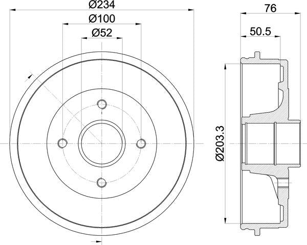 Mintex Brake Drum (Single) fits -Nissan MBD261 (also fits other vehicles)