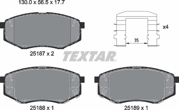 Textar Brake Pad Set - 2518704