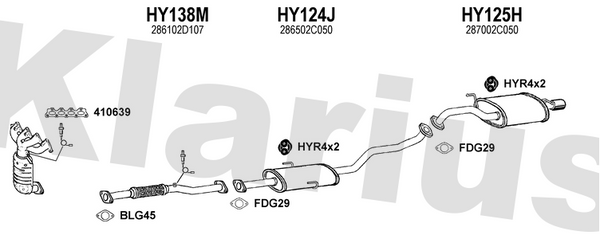 Klarius HY138M - Centre Pipe  - Fits Hyundai Coupe 1.6i